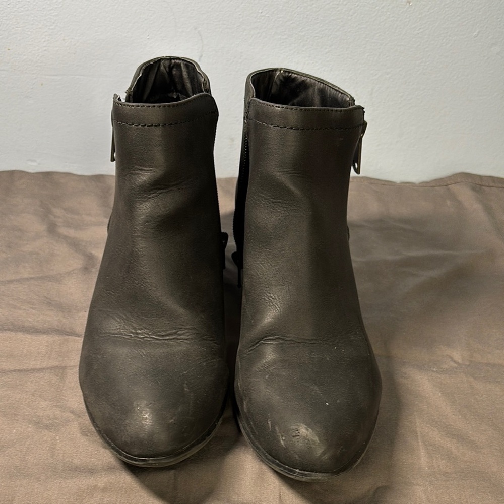 UNIONBAY Black Ankle Booties with Side Zip